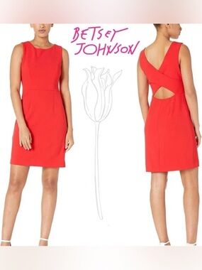 Betsey Johnson Red Cross-Back Sheath Mini Dress